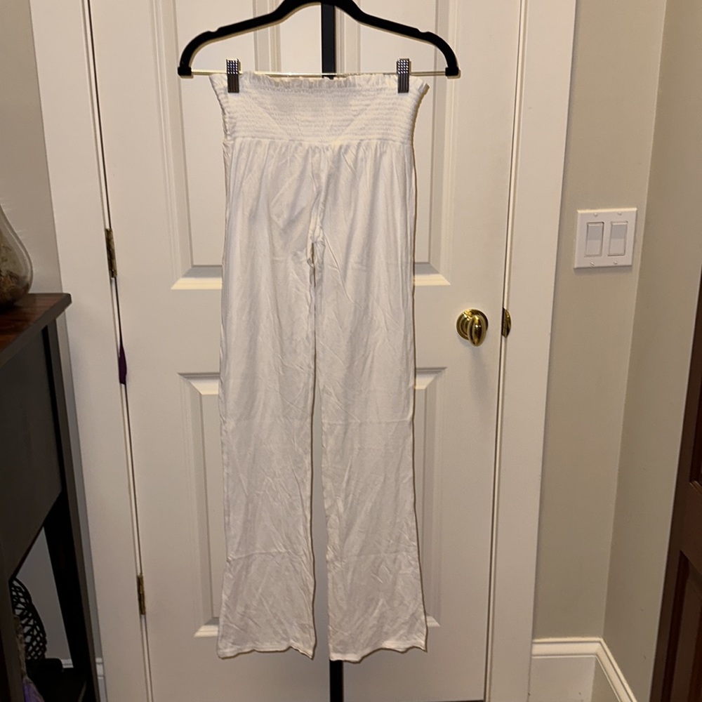 LAmade Bobi Smocked Waist Wide Leg Pant in White - Picture 8 of 16